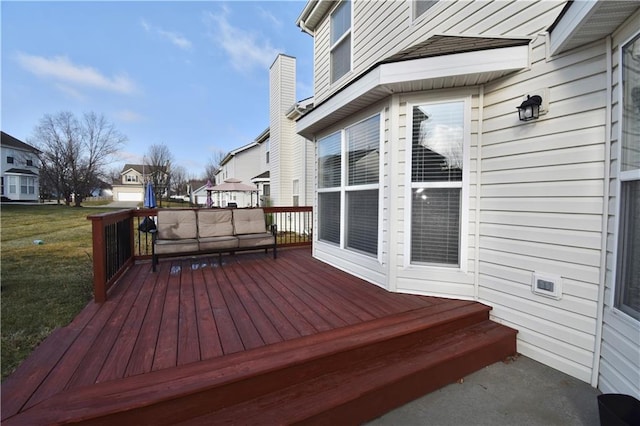 deck with a lawn