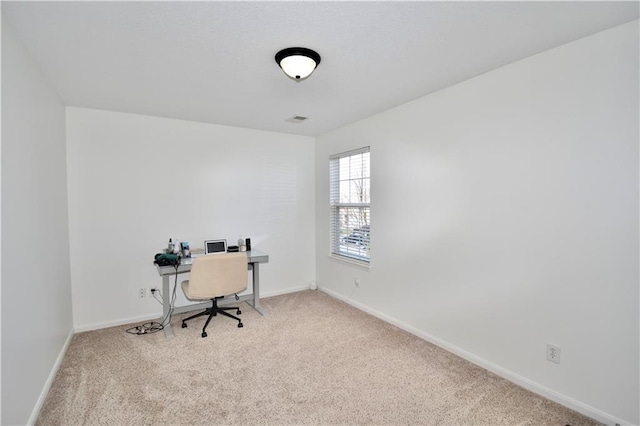 office space with light carpet