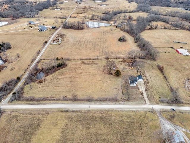 aerial view with a rural view