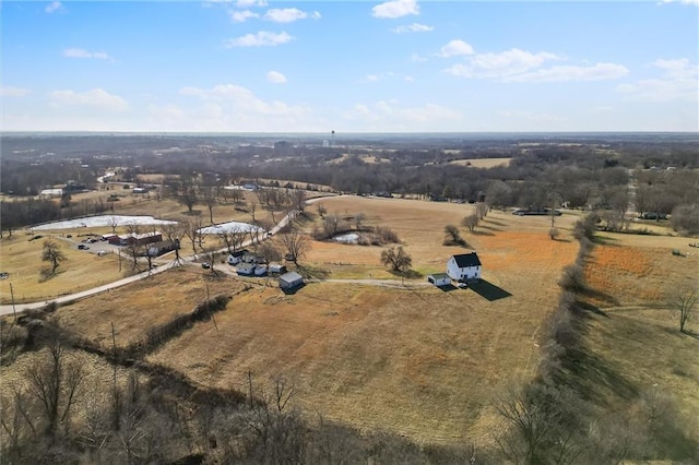 aerial view with a rural view