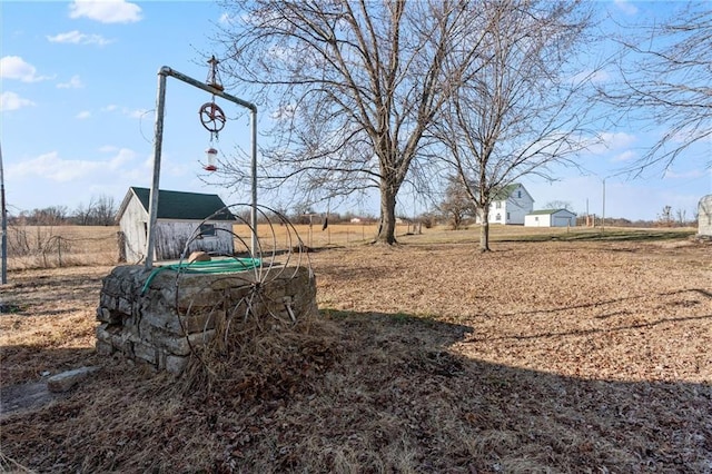 view of yard with a storage unit and an outdoor structure