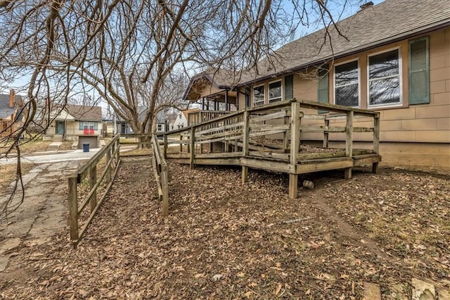 view of yard featuring a deck