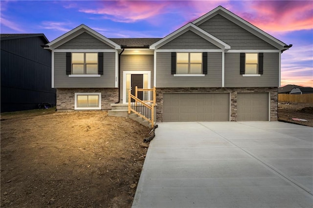 split foyer home with a garage