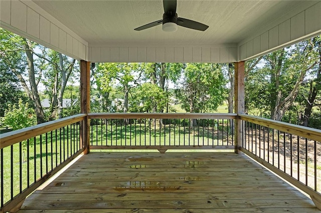 1320 N Holland Ct, Independence, MO 64056 - wooden terrace featuring ceiling fan