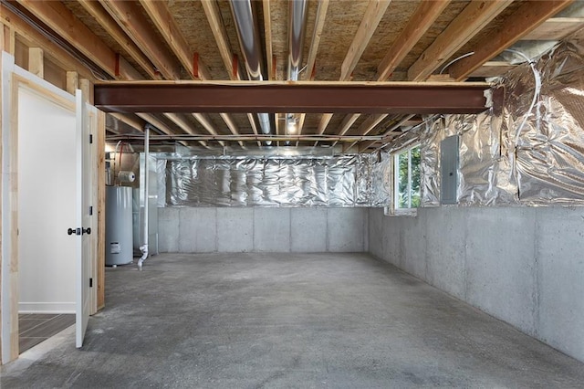 1320 N Holland Ct, Independence, MO 64056 - below grade area featuring electric panel and water heater
