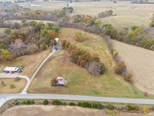 drone / aerial view featuring a rural view