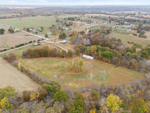 drone / aerial view with a rural view