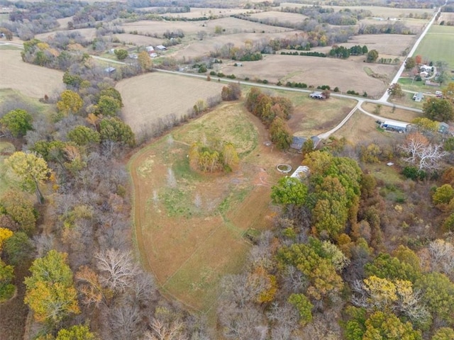 aerial view featuring a rural view