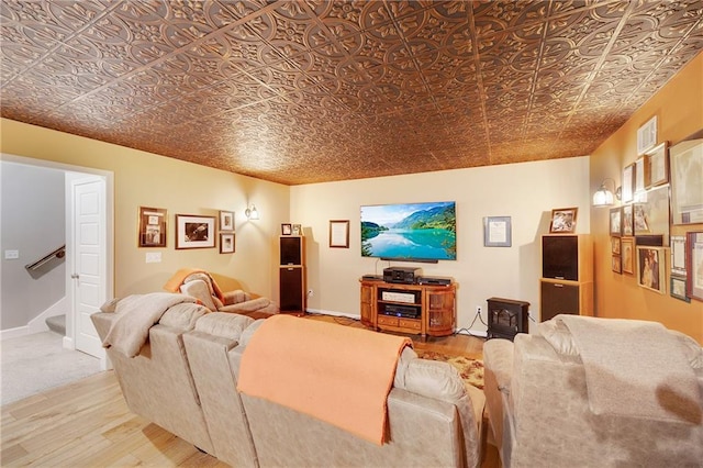 living room with hardwood / wood-style flooring