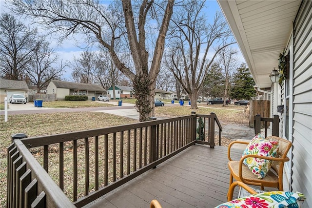 deck with covered porch