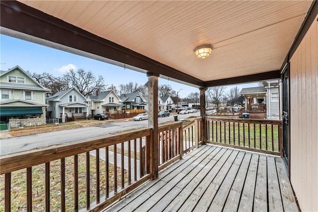 wooden deck with covered porch