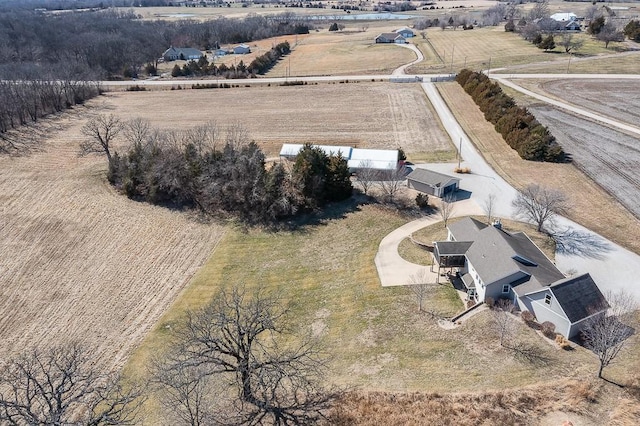 bird's eye view with a rural view