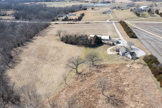 aerial view featuring a rural view