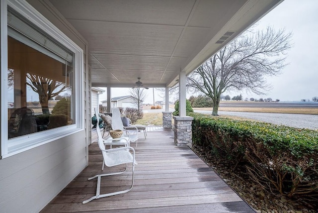 wooden deck with a porch