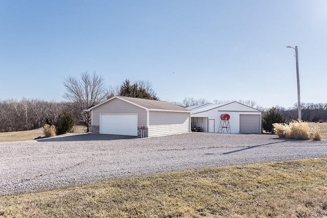 view of detached garage