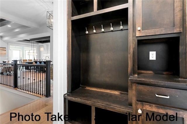 mudroom featuring wood finished floors