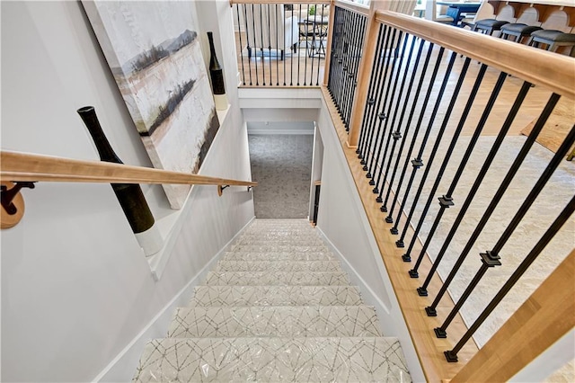 22109 W 93rd Ter, Lenexa, KS 66220 - stairway featuring baseboards