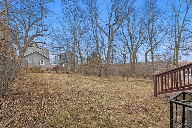 view of yard featuring a deck