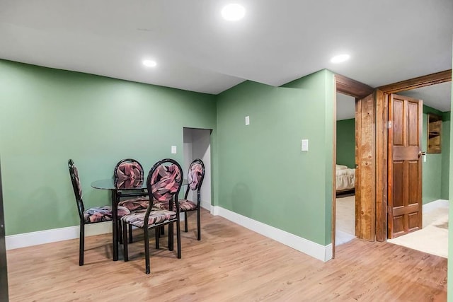 dining room featuring light hardwood / wood-style flooring