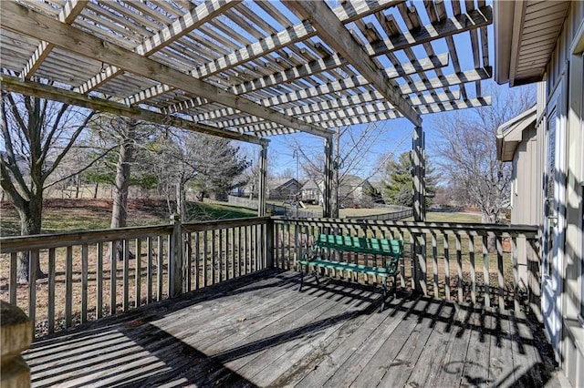 deck featuring a pergola