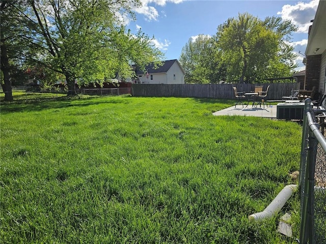 view of yard with a patio area