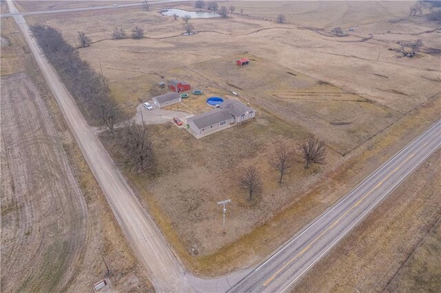 drone / aerial view with a rural view