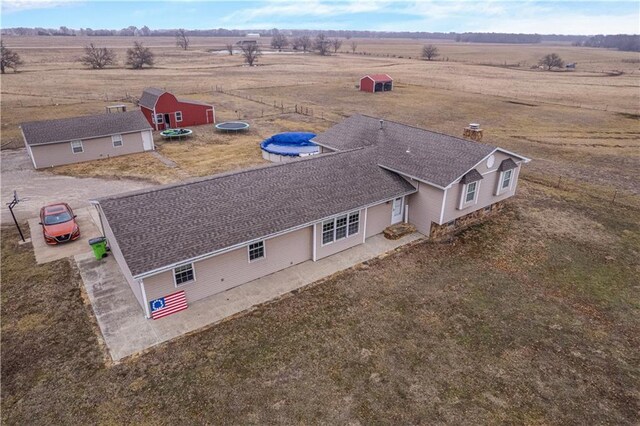 bird's eye view with a rural view