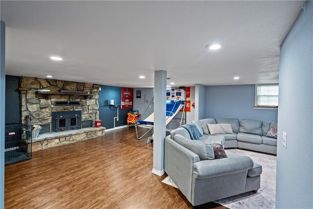 living room with wood-type flooring