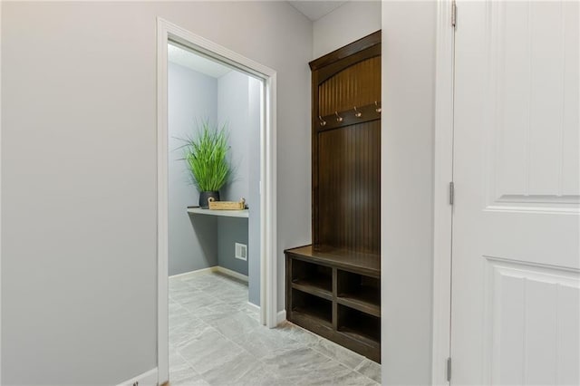 mudroom with baseboards