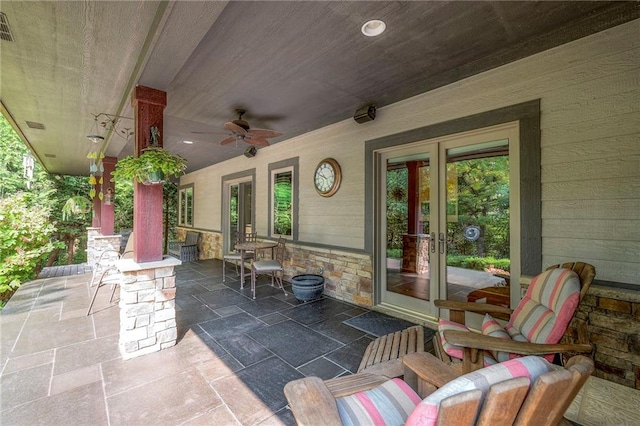 18402 W 64th St, Shawnee, KS 66218 - view of patio / terrace with a ceiling fan