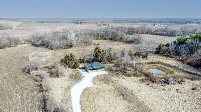 drone / aerial view featuring a rural view