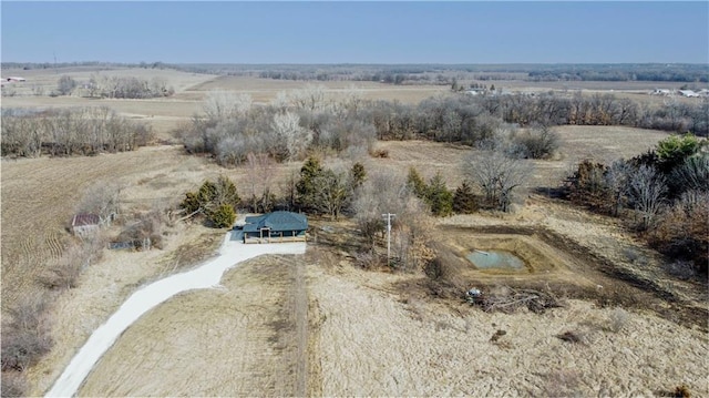 bird's eye view with a rural view