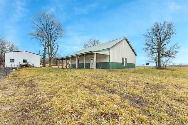 exterior space with a yard