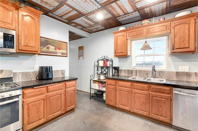 kitchen with stainless steel appliances and sink