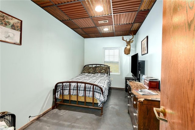 bedroom featuring wood ceiling