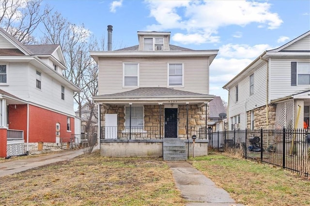 view of front property with a porch