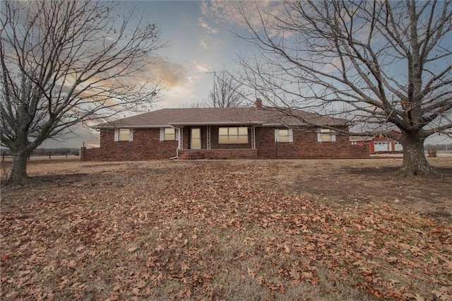 view of single story home