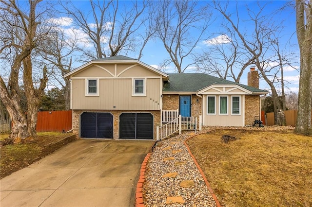 tri-level home featuring a garage