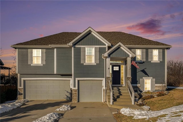 view of front of house featuring a garage