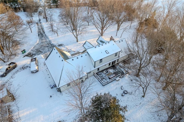 view of snowy aerial view