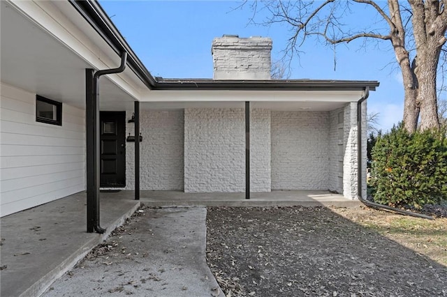 exterior space with a chimney