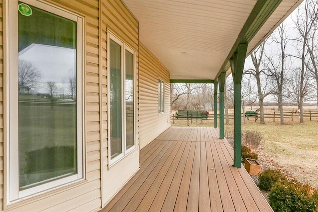 deck with a porch