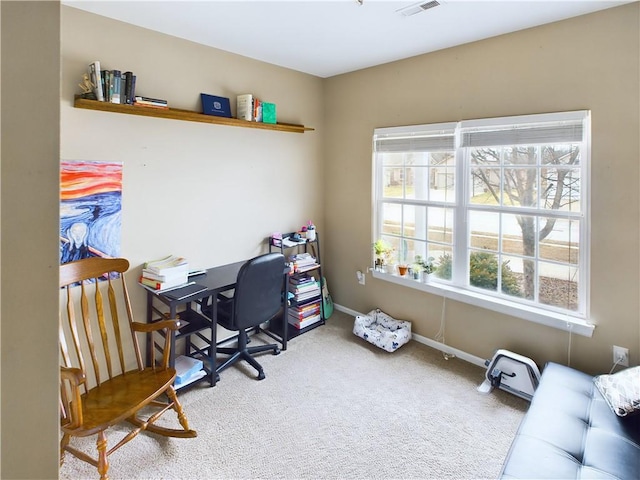 view of carpeted office