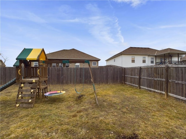 view of yard featuring a playground