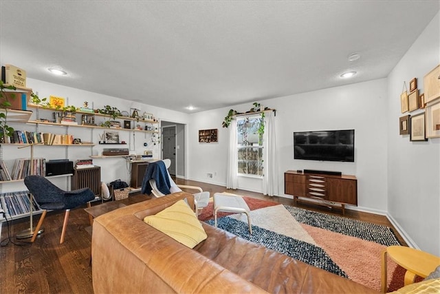 living room with wood-type flooring