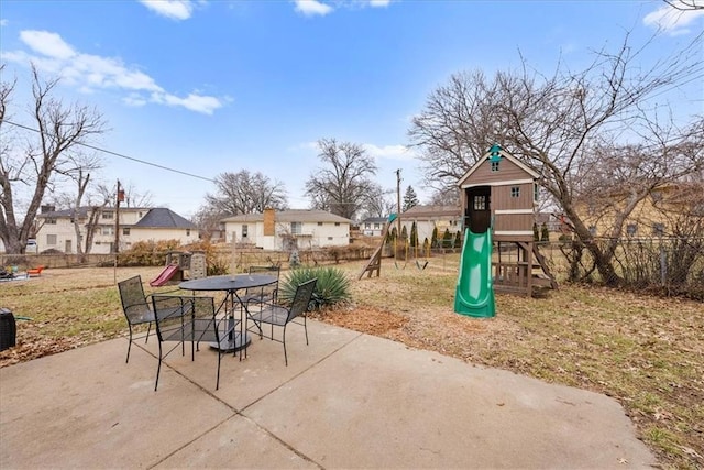 view of patio / terrace featuring a playground