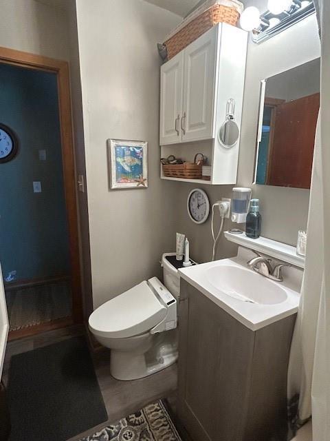 bathroom with vanity and toilet