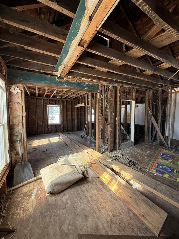 view of unfinished attic