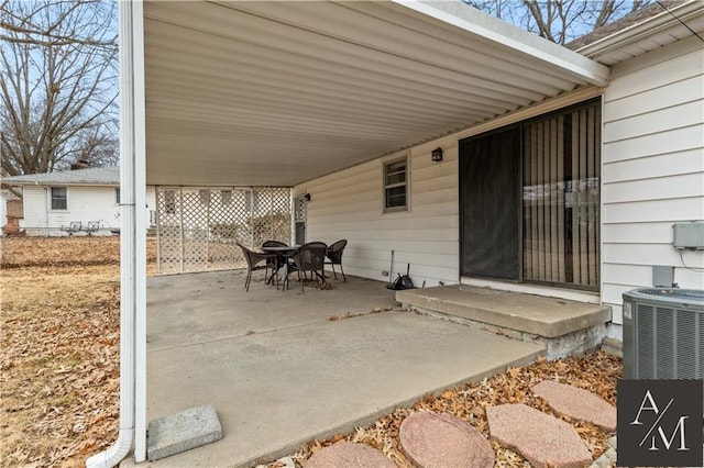 view of patio / terrace with central air condition unit