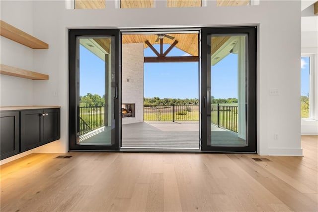 17021 Parkhill St, Overland Park, KS 66221 - doorway with wood finished floors